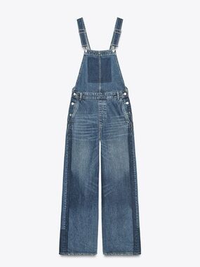 Zara Blue Denim Wide-Leg Women’s Overalls